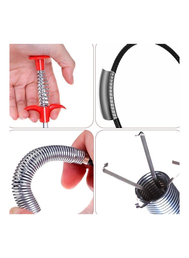 Drain Clog Hair Remover Red/Silver/Black 30cm - Image 3